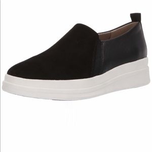 Naturalizer suede and leather platform slip-ons.